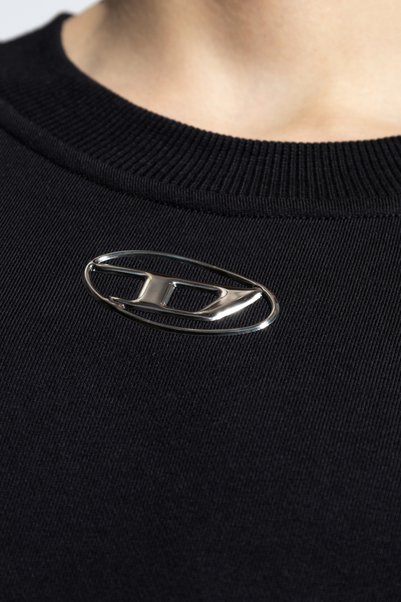 スウェット・トレーナー DIESEL S-cooling biologic cotton sweatshirt with l Diesel S-Cooling Biologic Cotton Sweatshirt Metal Oval-D
